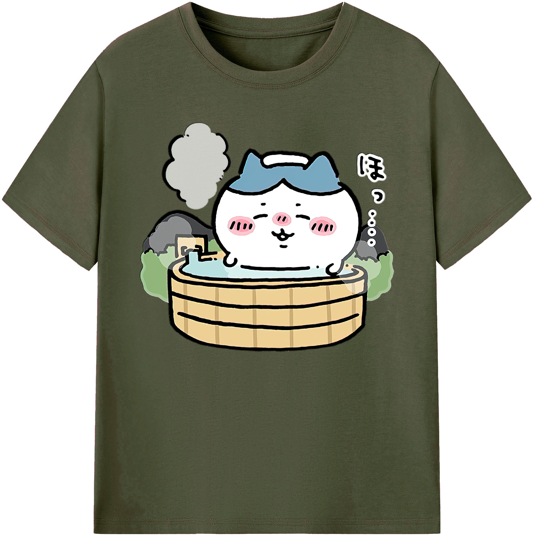 （画像用） ちいかわ ハチワレ Chii-kawa hachiware 綿100％ メンズ半袖Tシャツ｜肌触りやわらか＆通気性